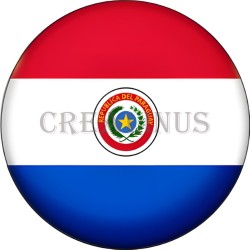 Badge Magnet Aimant 75 m/m avec Motif Drapeau (Paraguay)