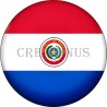 Badge Magnet Aimant 75 m/m avec Motif Drapeau (Paraguay)