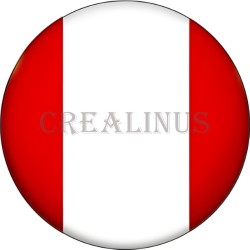 Badge Magnet Aimant 75 m/m avec Motif Drapeau (Pérou)