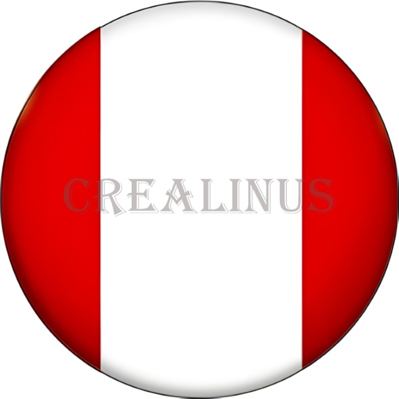 Badge Magnet Aimant 75 m/m avec Motif Drapeau (Pérou)