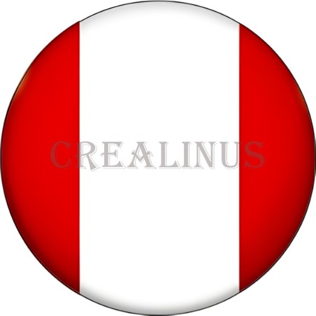Badge Magnet Aimant 75 m/m avec Motif Drapeau (Pérou)