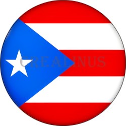 Badge Magnet Aimant 75 m/m avec Motif Drapeau (Porto Rico)