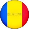 Badge Magnet Aimant 75 m/m avec Motif Drapeau (Roumanie)
