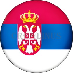 Badge Magnet Aimant 75 m/m avec Motif Drapeau (Serbie)