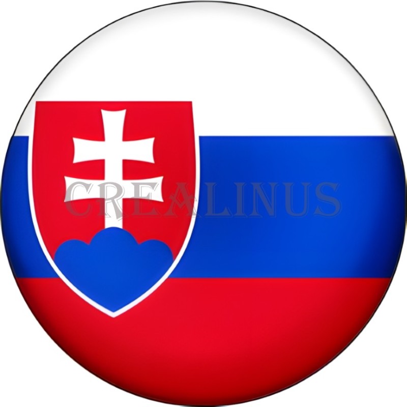 Badge Magnet Aimant 75 m/m avec Motif Drapeau (Slovaquie)