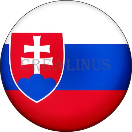 Badge Magnet Aimant 75 m/m avec Motif Drapeau (Slovaquie)