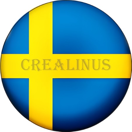 Badge Magnet Aimant 75 m/m avec Motif Drapeau (Suède)