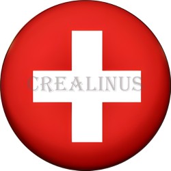 Badge Magnet Aimant 75 m/m avec Motif Drapeau (Suisse)
