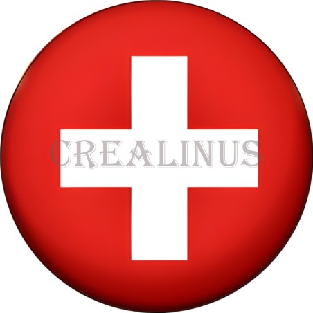 Badge Magnet Aimant 75 m/m avec Motif Drapeau (Suisse)