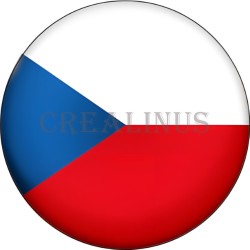 Badge Magnet Aimant 75 m/m avec Motif Drapeau (Tchéquie)