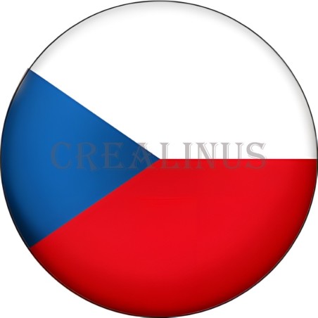 Badge Magnet Aimant 75 m/m avec Motif Drapeau (Tchéquie)