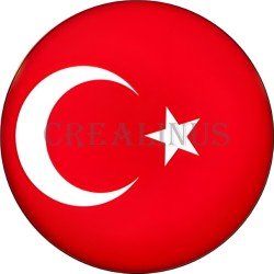 Badge Magnet Aimant 75 m/m avec Motif Drapeau (Turquie)