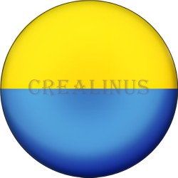 Badge Magnet Aimant 75 m/m avec Motif Drapeau (Ukraine)