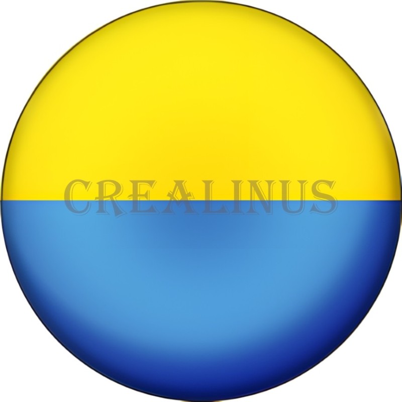Badge Magnet Aimant 75 m/m avec Motif Drapeau (Ukraine)