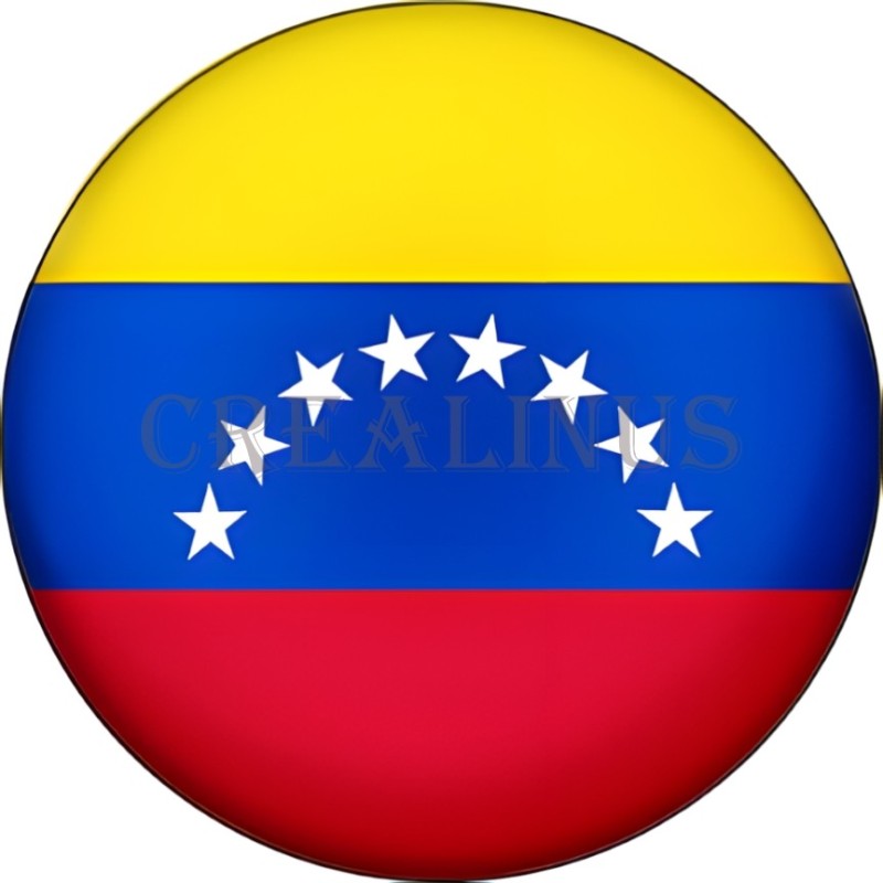 Badge Magnet Aimant 75 m/m avec Motif Drapeau (Venezuela)