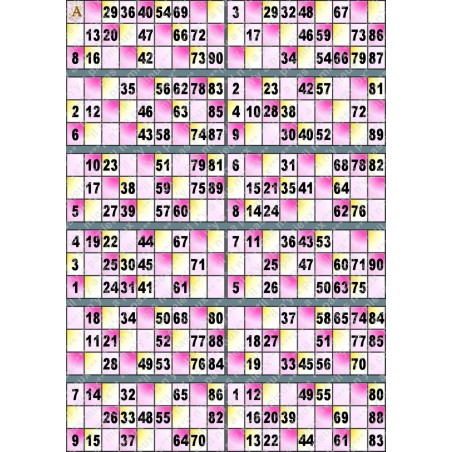 Plaque de 12 cartons de loto plastifié pliable neuf (A3).