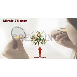 Badge Miroir Cosmétique de 75 m/m avec Motif divers.