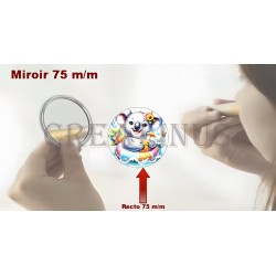 Badge Miroir Cosmétique de 75 m/m avec Motif divers.