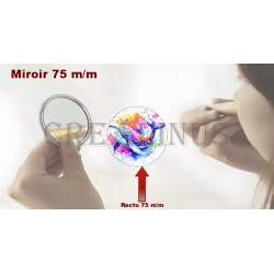 Badge Miroir Cosmétique de 75 m/m avec Motif divers.