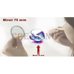 Badge Miroir Cosmétique de 75 m/m avec Motif divers.