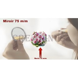 Badge Miroir Cosmétique de 75 m/m avec Motif divers.