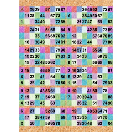 Plaque de 12 cartons de loto plastifié pliable neuf (A3).