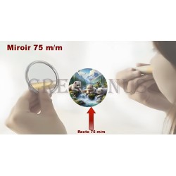 Badge Miroir Cosmétique de 75 m/m avec Motif divers.