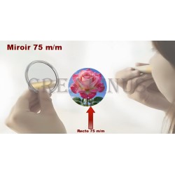 Badge Miroir Cosmétique de 75 m/m avec Motif divers.
