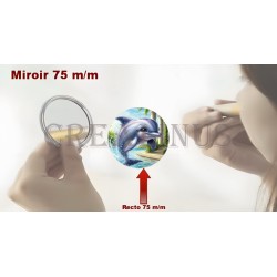 Badge Miroir Cosmétique de 75 m/m avec Motif divers.