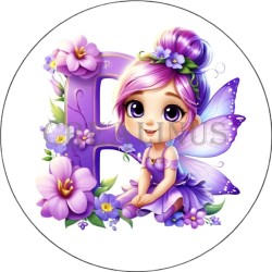 Badge Miroir Cosmétique de 75 m/m avec Motif floral de lettres de A à Z.