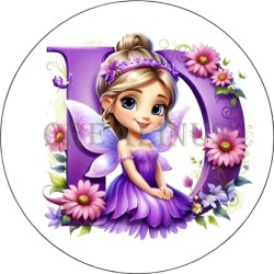 Badge Miroir Cosmétique de 75 m/m avec Motif floral de lettres de A à Z.
