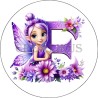 Badge Miroir Cosmétique de 75 m/m avec Motif floral de lettres de A à Z.