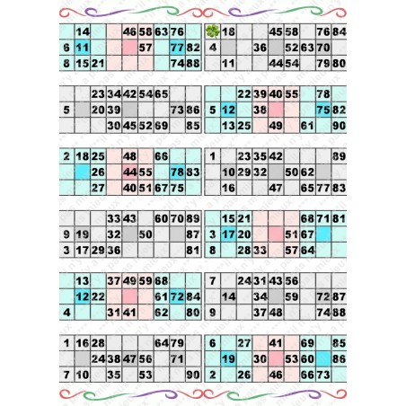 Plaque de 12 cartons de loto plastifié pliable neuf (A3).