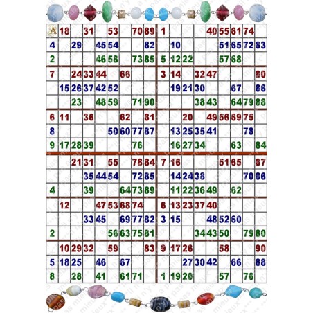 Plaque de 12 cartons de loto plastifié pliable neuf (A3).