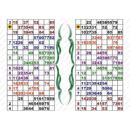Plaque de 12 cartons de loto plastifié pliable neuf (A3).