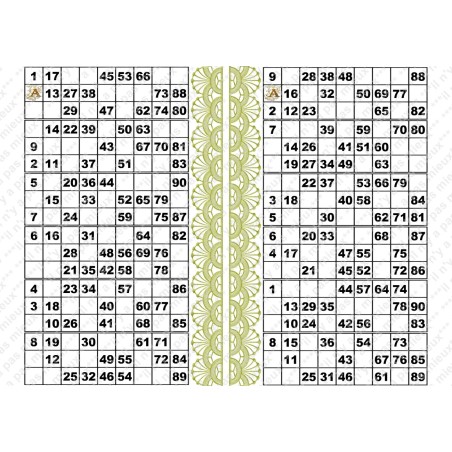 Plaque de 12 cartons de loto plastifié pliable neuf (A3).