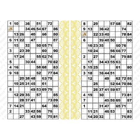 Plaque de 12 cartons de loto plastifié pliable neuf (A3).