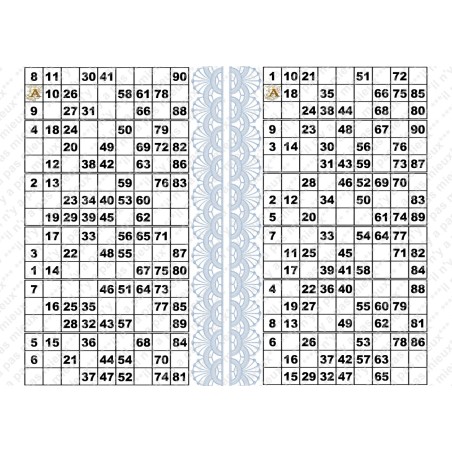 Plaque de 12 cartons de loto plastifié pliable neuf (A3).