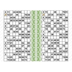 Plaque de 12 cartons de loto plastifié pliable neuf (A3).