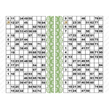 Plaque de 12 cartons de loto plastifié pliable neuf (A3).