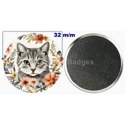Badge aimant de réfrigérateur en métal 32 m/m avec Motif  (livraison offerte)