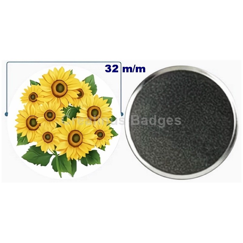 Badge aimant de réfrigérateur en métal 32 m/m avec Motif  (livraison offerte)