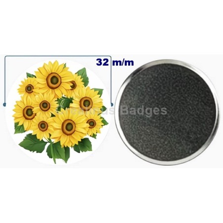 Badge aimant de réfrigérateur en métal 32 m/m avec Motif  (livraison offerte)