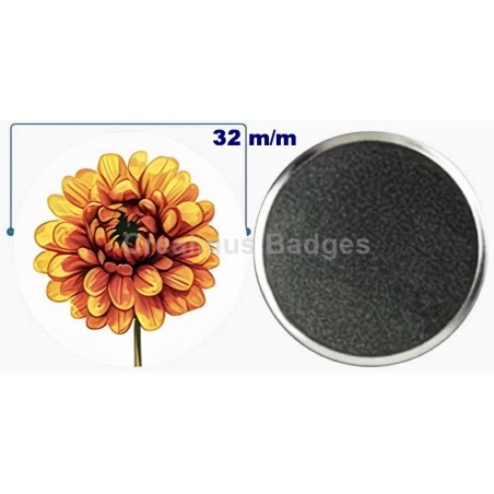 Badge aimant de réfrigérateur en métal 32 m/m avec Motif  (livraison offerte)