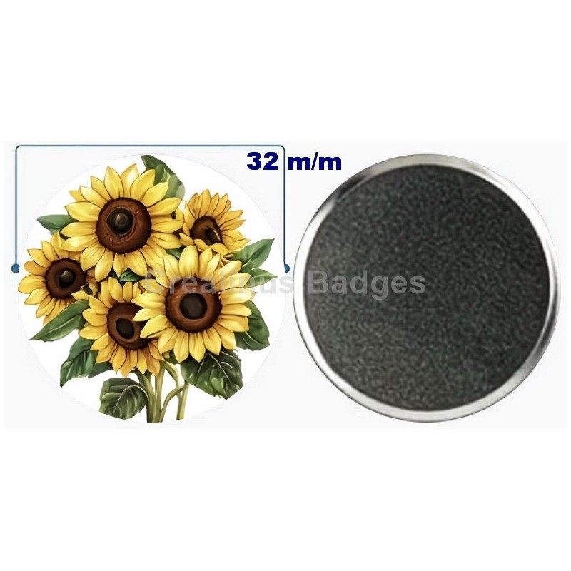 Badge aimant de réfrigérateur en métal 32 m/m avec Motif  (livraison offerte)