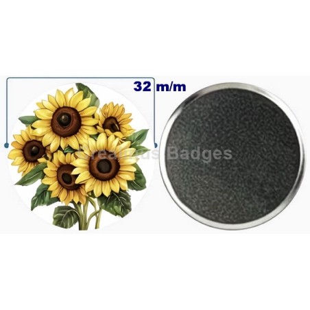 Badge aimant de réfrigérateur en métal 32 m/m avec Motif  (livraison offerte)