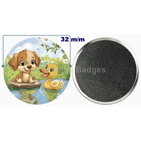 Badge aimant de réfrigérateur en métal 32 m/m avec Motif  (livraison offerte)