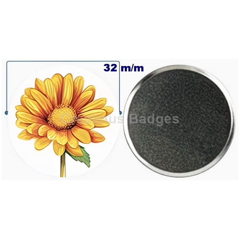 Badge aimant de réfrigérateur en métal 32 m/m avec Motif  (livraison offerte)
