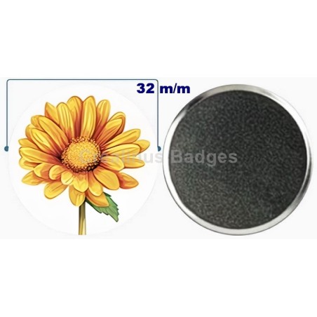 Badge aimant de réfrigérateur en métal 32 m/m avec Motif  (livraison offerte)