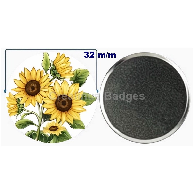 Badge aimant de réfrigérateur en métal 32 m/m avec Motif  (livraison offerte)